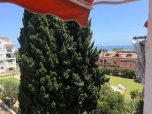 Vistas al mar y montaña desde la terraza del estudio Calypso 1, Mijas Costa